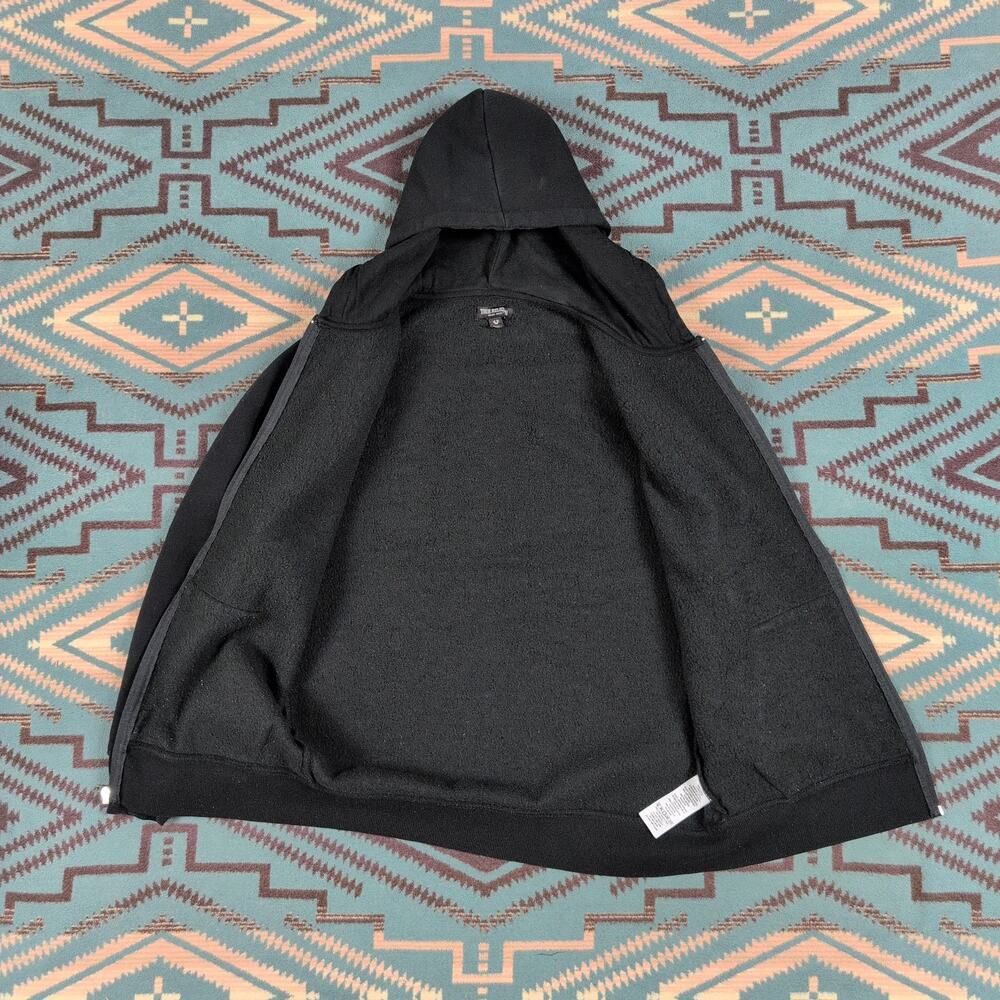 True Religion Hoodie Mens L Black Full Zip Fleece Buddha Graphic Sweatshirt - Picture 5 of 7